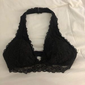 Black halter bralette
